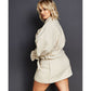 Royalty by Maluma Women's Herringbone Moto Jacket White Size Small