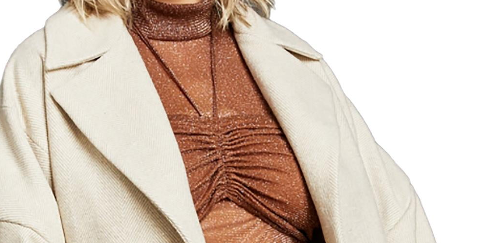 Royalty By Maluma Women's Herringbone Moto Jacket Brown Size XXX-Large