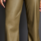 Royalty by Maluma Women's Flare Leg Faux Leather Pants Green Size 2