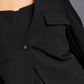 Royalty by Maluma Women's Angled Front Single Button Blazer Black Size Small
