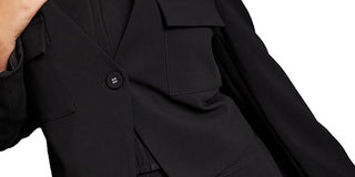 Royalty By Maluma Women's Angled Front Single Button Blazer Black Size X-Large