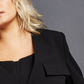 Royalty by Maluma Women's Angled Front Single Button Blazer Black Size XX-Large