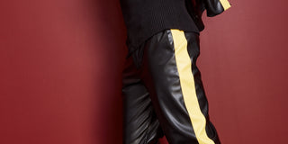 Royalty by Maluma Men's Faux Leather Biker Pants Black Size 36