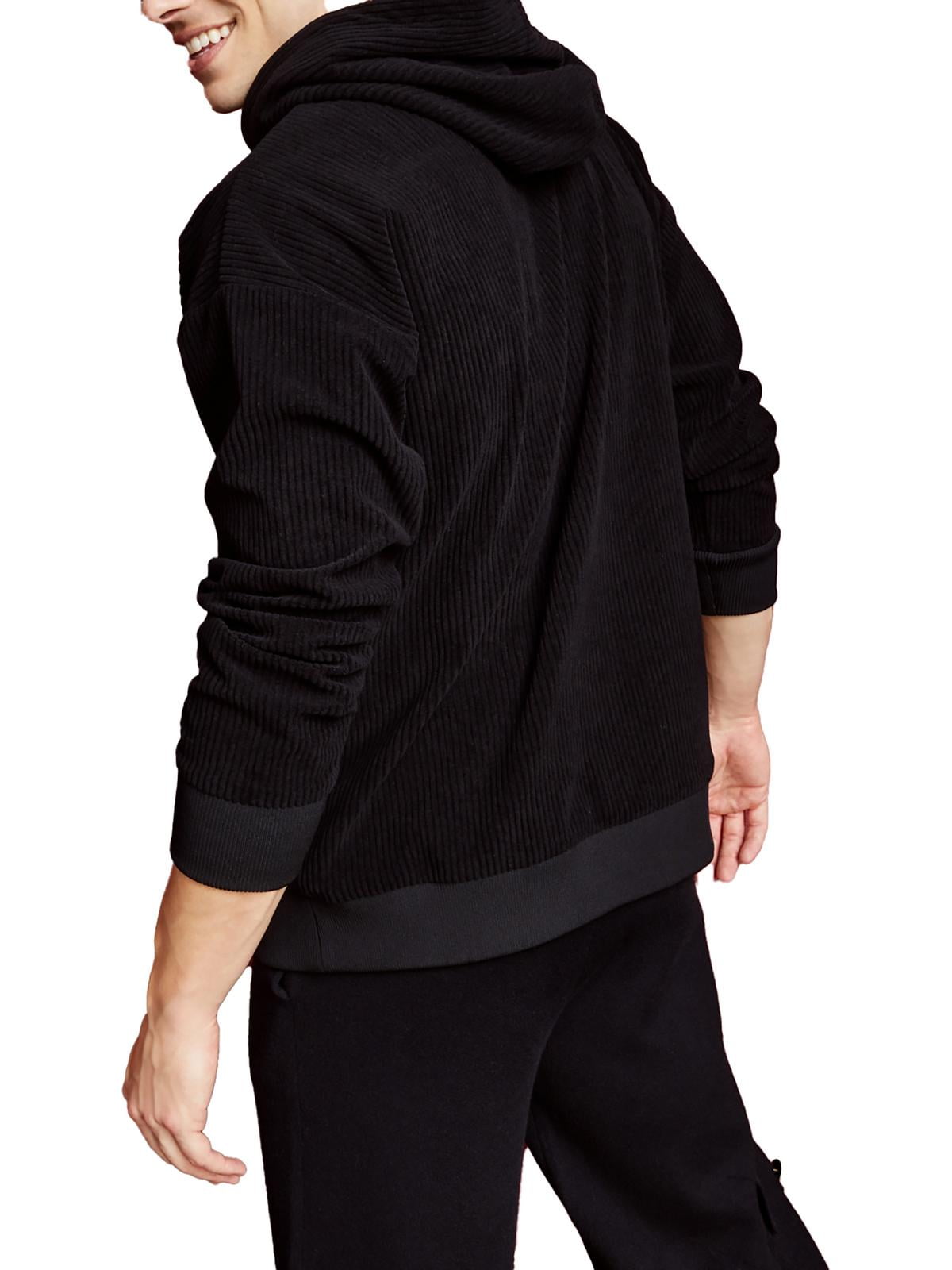 Royalty by Maluma Men's Relaxed Fit Mixed Media Hoodie Black Size XX-Large