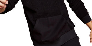 Royalty by Maluma Men's Relaxed Fit Mixed Media Hoodie Black Size XX-Large