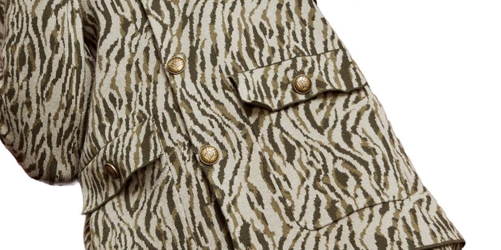 Royalty by Maluma Men's Relaxed Fit Jacquard Sweater Jacket Beige Size X-Large