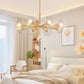 36" Modern Gold 8-Light Sputnik Chandelier with Clear Glass Shades