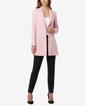 Tahari ASL Women's Powder Pink Longline Jacket Size 6