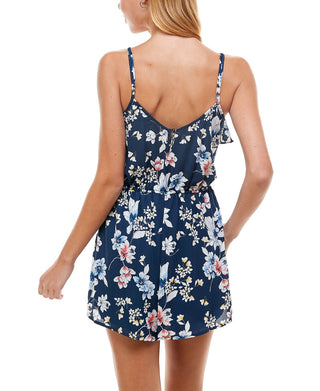 Trixxi Junior's Popover Cross Front Romper Blue Size Large