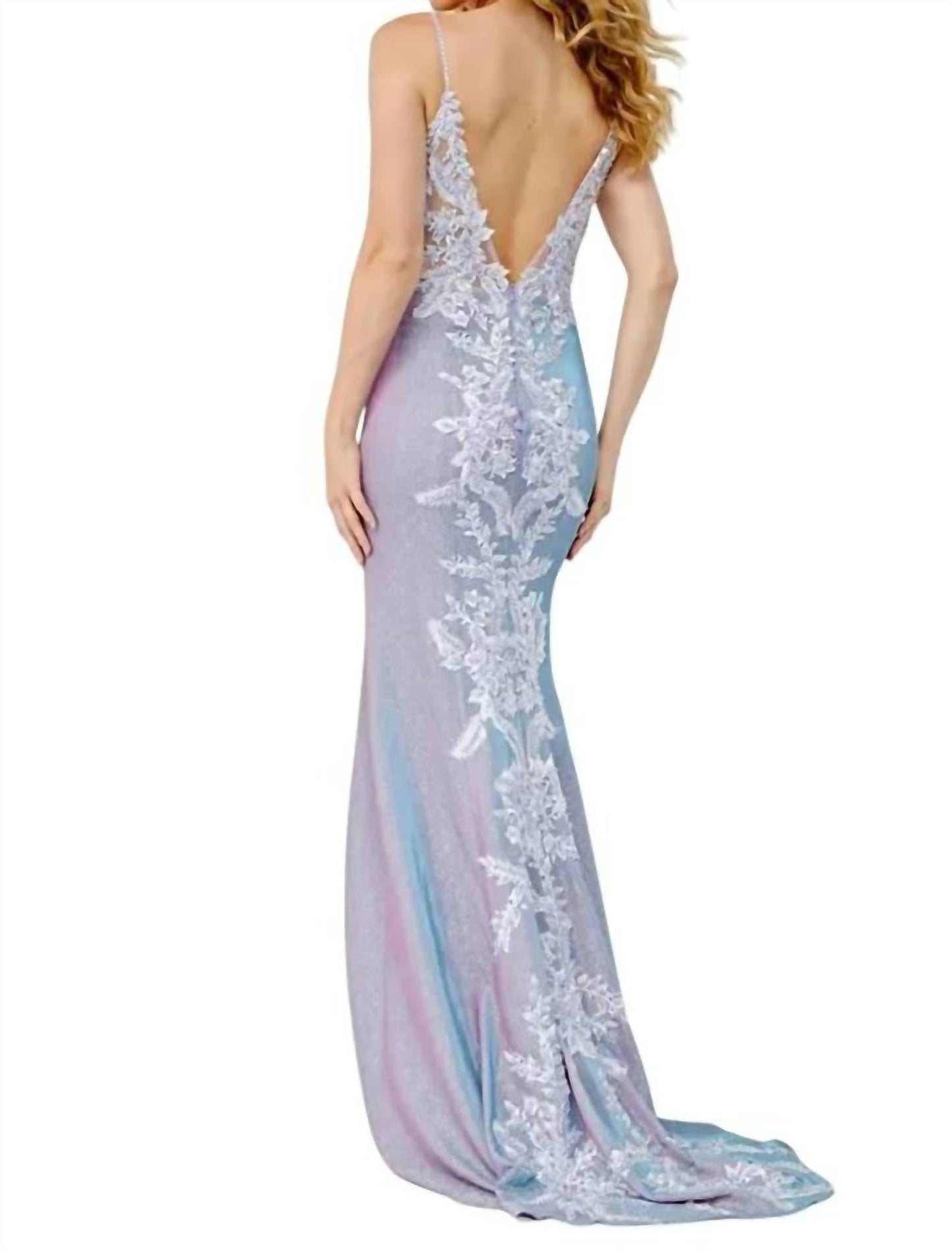 Jovani - Embroidered Bodice Fitted Prom Dress