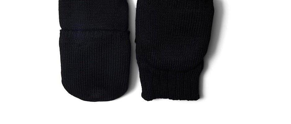 UGG Unisex Knit Flip Mitten with Leather Palm Patch Extreme Cold Weather Gloves Black Size Small