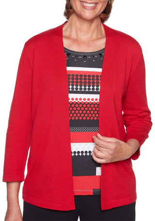 Alfred Dunner Women's Petite Sutton Place Layered-Look Top Size PXL