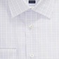 David Donahue Trim Fit Check Dress Shirt In White/Lilac Size 16.5 - 34