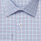 David Donahue Regular Fit Tattersall Cotton Dress Shirt In Blue/Purple/White Size 16 - 34