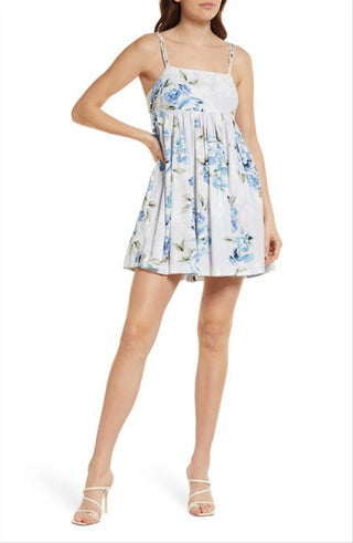 Willow Rubi Powder Blue Babydoll Minidress, Size Large