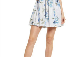 Willow Rubi Powder Blue Babydoll Minidress, Size Large