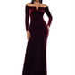 XSCAPE Women's Long Sleeve Off Shoulder Full Length Sheath Evening Dress Red Size 4