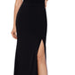XSCAPE Women's One Shoulder High Slit Gown Black Size 10Petite