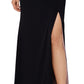 XSCAPE Women's One Shoulder High Slit Gown Black Size 14Petite