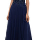 XSCAPE Women's Beaded Chiffon Fit & Flare Dress Blue Size 10