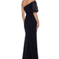 XSCAPE Women's Pleated Long Evening Dress Black Size 8