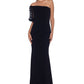 XSCAPE Women's One Shoulder Scuba Crepe Trumpet Gown Black Size 10