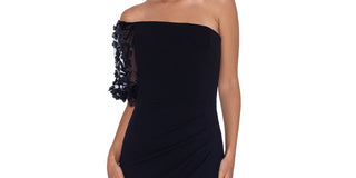 XSCAPE Women's One Shoulder Scuba Crepe Trumpet Gown Black Size 10