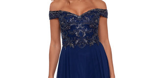 XSCAPE Women's Embellished Maxi Evening Dress Blue Size 18