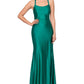 XSCAPE Women's Lace Up Satin Gown Green Size 10