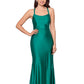 XSCAPE Women's Lace Up Satin Gown Green Size 10