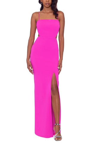 XSCAPE Women's Cutout Slit Gown Pink Size 2