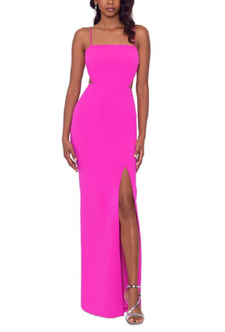 XSCAPE Women's Cutout Slit Gown Pink Size 8