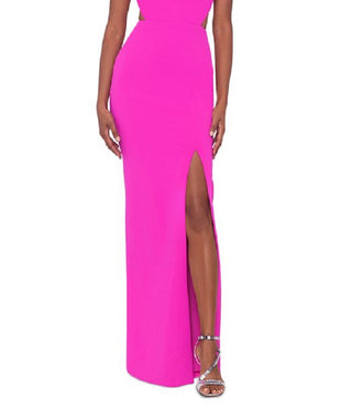 XSCAPE Women's Cutout Slit Gown Pink Size 8