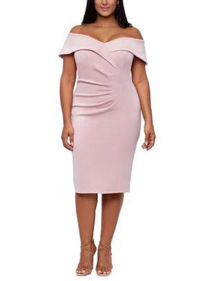 XSCAPE Women's Sweetheart Neck Dress Pink Size 22W