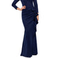 XSCAPE Women's Scuba Cutout Detail Ruffled Fit & Flare Gown Blue Size 16