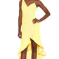 XSCAPE Women's Ruffled High Low Midi Sheath Dress Yellow Size 6