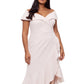 XSCAPE Women's Off The Shoulder Gown Beige Size 18W