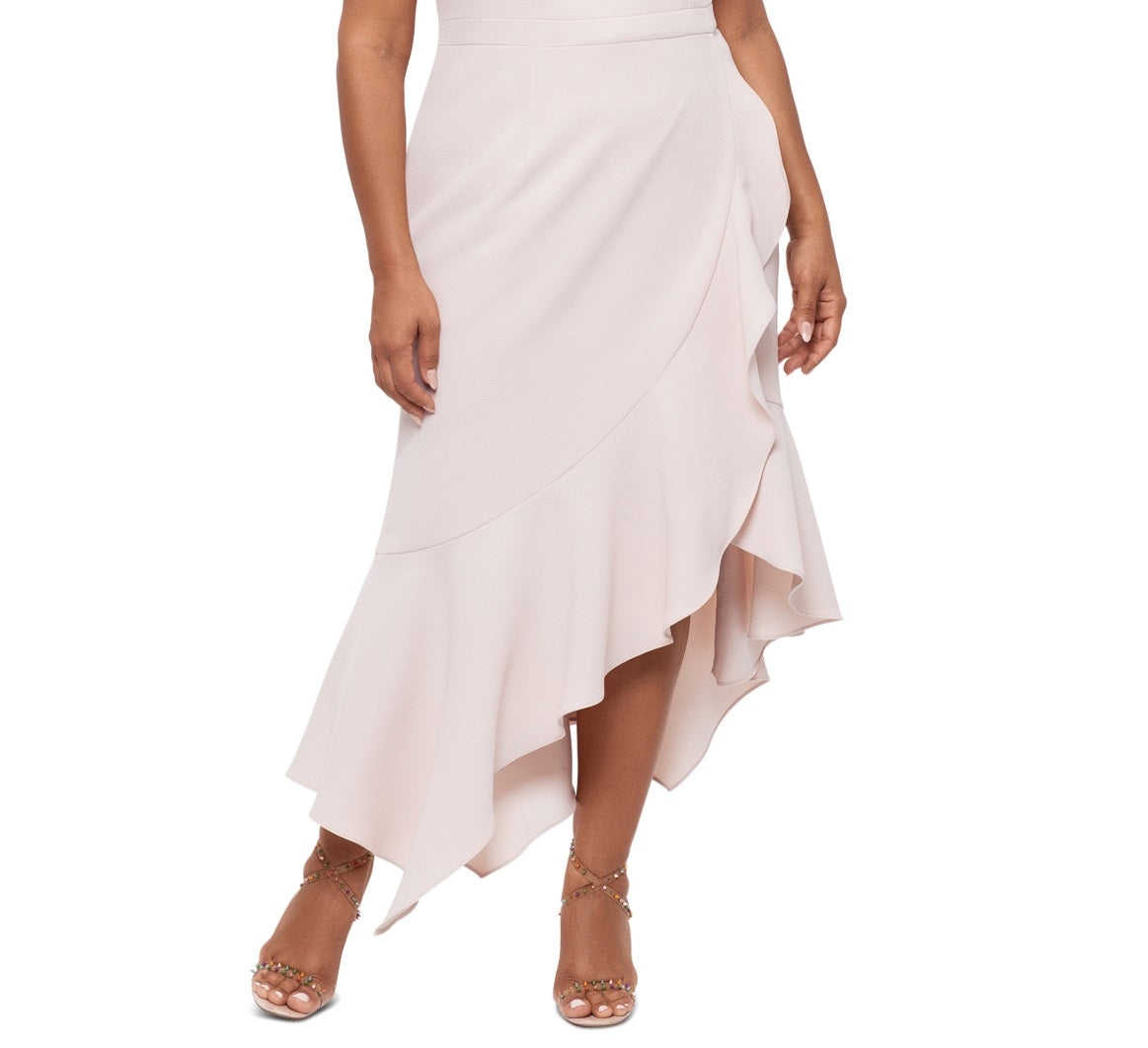 XSCAPE Women's Off The Shoulder Gown Pink Size 20W