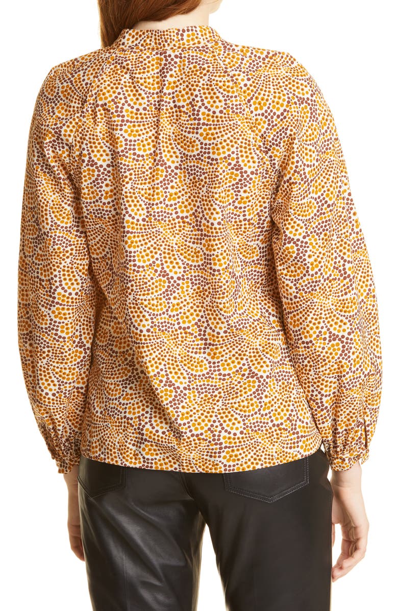 Rebecca Taylor Speckled Fleur Marig Abstract Floral Blouse, Size 12
