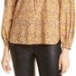 Rebecca Taylor Speckled Fleur Marig Abstract Floral Blouse, Size 12