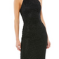 Mac Duggal Beaded Halter Cocktail Dress in Black Size 6