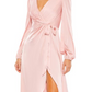 Ieena for Mac Duggal Satin Wrap Gown - Rose Pink, Size 12