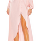 Ieena for Mac Duggal Satin Wrap Gown - Rose Pink, Size 12