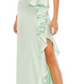 Ieena for Mac Duggal Ruffle Satin Trumpet Gown in Pistachio Size 4