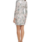 Eliza J Women's Floral Sequin Long Sleeve Cocktail Dress Gray Size 8