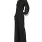 Eliza J Women's Sequined Crewneck Long-Sleeve Jumpsuit  Black Size 6