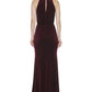 Eliza J Women's Halter Neck Blouson Sleeveless Velvet Gown Red Size 4 Petite