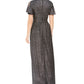 Eliza J Women's Tie Front Flutter Sleeve Glitter Knit Gown Gray Size 8