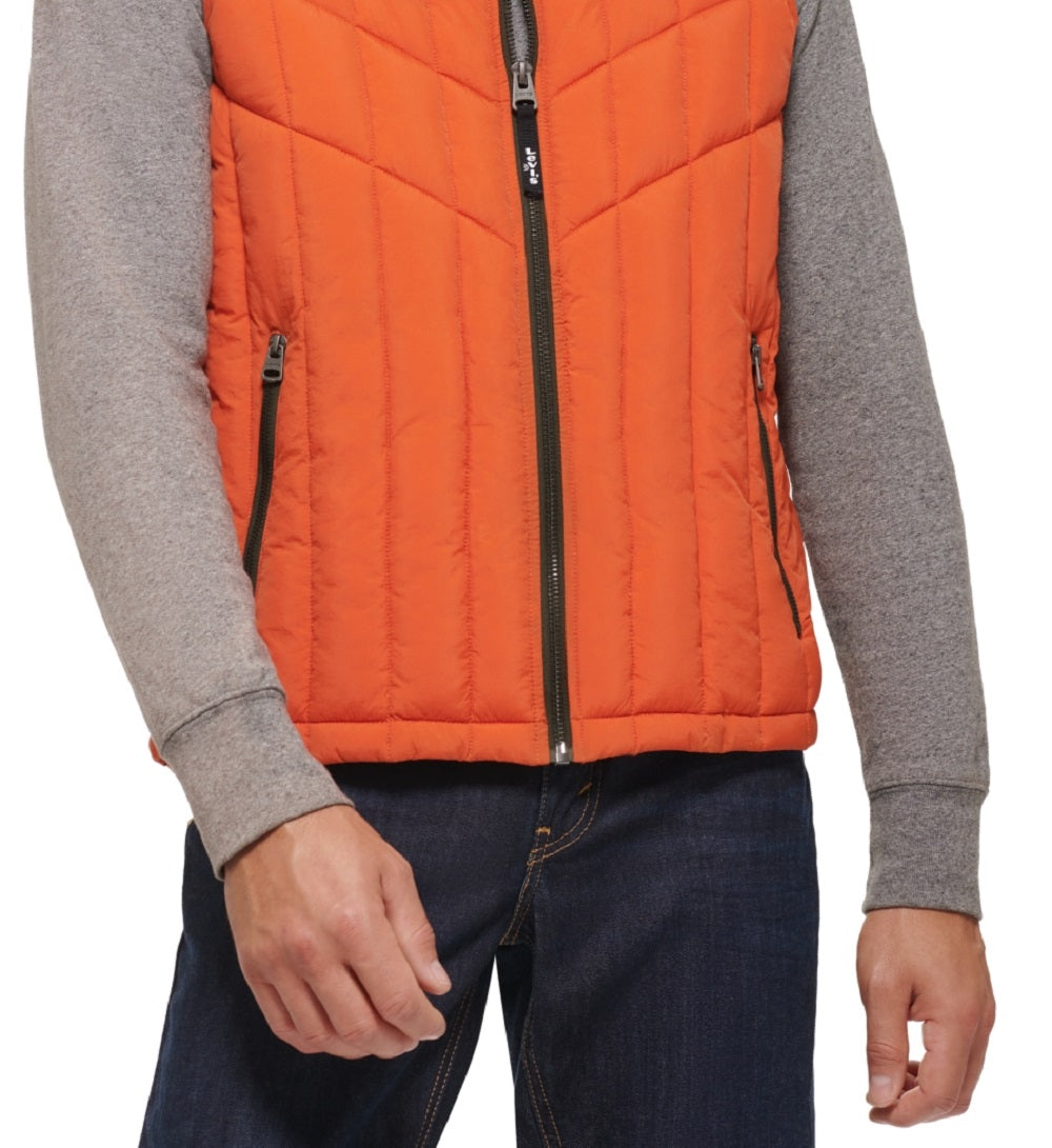 Levi's Men's L84 Quilted Nylon Zipper Vest Orange Size Small – Steals