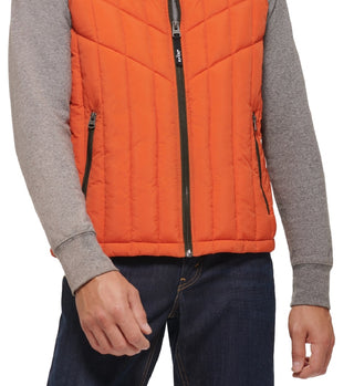 Levi's Men's L84 Quilted Nylon Zipper Vest Orange Size Small